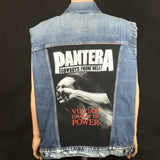 Upcycle Pantera Levi's Denim Vest Jacket Cowboys From Hell Men's XXL