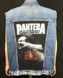 Upcycle Levi's Denim Vest Jacket Pantera Cowboys From Hell Men's XXL