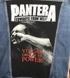 Upcycle Pantera Levi's Denim Vest Jacket Cowboys From Hell Men's XXL