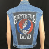 Upcycle Grateful Dead Levi's Denim Vest Jacket Steelie Vintage USA Men's Small Women's Medium/Large