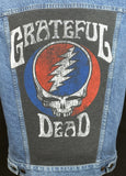 Upcycle Grateful Dead Levi's Denim Vest Jacket Steelie Vintage USA Men's Small Women's Medium/Large