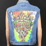 Upcycle Allman Brothers Band Levi's Denim Vest Jacket Mushrooms Vintage USA 52R Men's XLarge