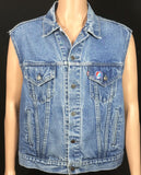 Upcycle Allman Brothers Band Levi's Denim Vest Jacket Mushrooms Vintage USA 52R Men's XLarge