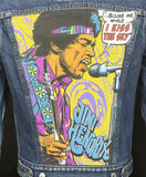 Upcycle Jimi Hendrix Levi's Denim Jacket Kiss The Sky Men's Small Women's Medium