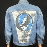 Upcycle Grateful Dead Levi's Denim Jacket Vintage Steelie WOMEN'S Medium