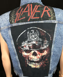 Upcycle SLAYER Levi's Denim Vest Jacket Vintage Men's Large/XLarge