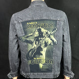 Upcycle Bob Marley Levi's Black Denim Jacket Men's Large Women's XLarge