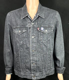 Upcycle Bob Marley Levi's Black Denim Jacket Men's Large Women's XLarge