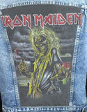 Upcycle Iron Maiden Levi's Denim Vest Men's USA 46 LARGE  Battle Jacket Base