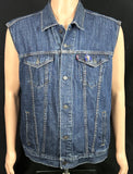 Upcycle Iron Maiden Levi's Denim Vest Men's LARGE Battle Jacket Base