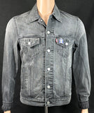 Upcycle Beatles John Lennon Black Levi's Denim Jacket Men's Small Women's Medium