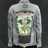 Upcycle Motley Crue Levi's Black Denim Jacket Distressed Dr Feelgood Men's XLarge