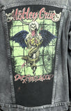 Upcycle Motley Crue Levi's Black Denim Jacket Distressed Dr Feelgood Men's XLarge