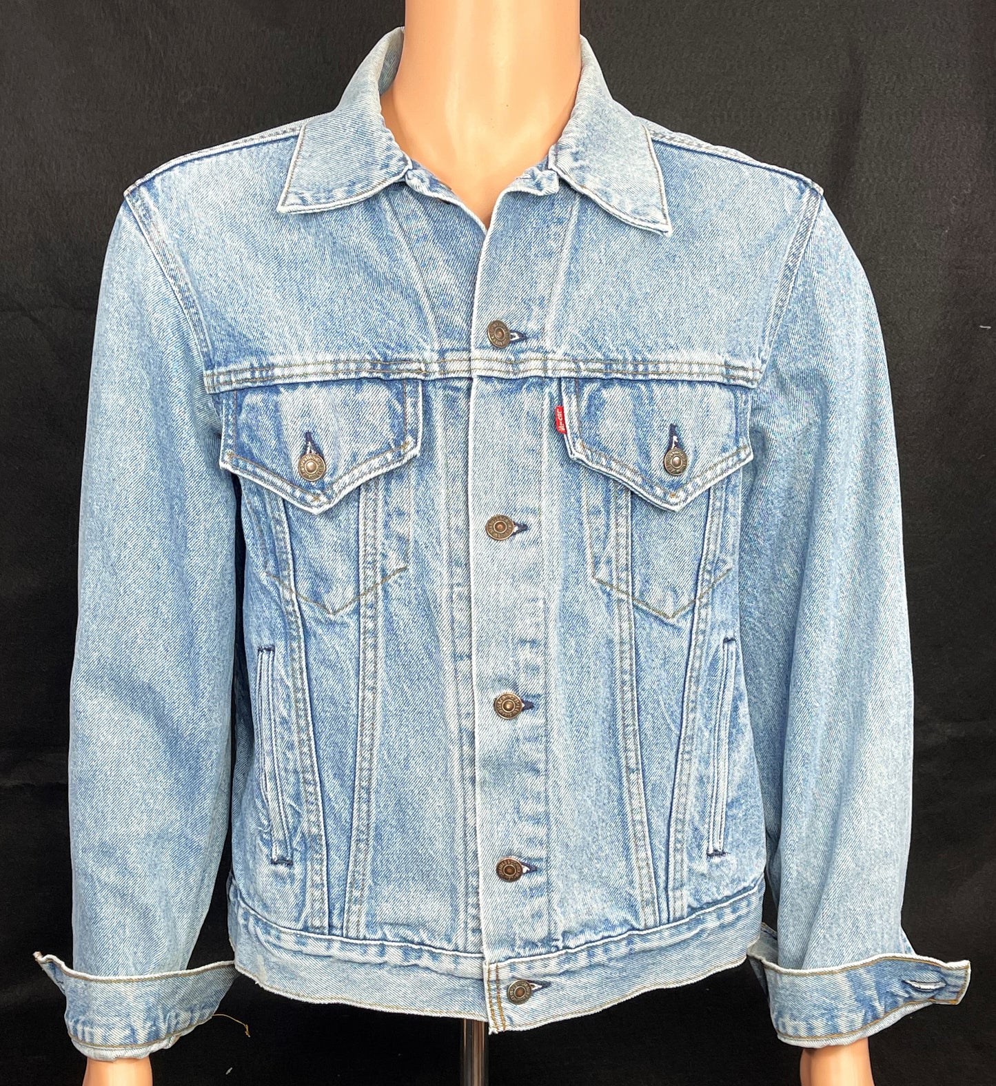 Upcycle Janis Joplin Levi's Denim Jacket Vintage USA Mens Medium Womens Large