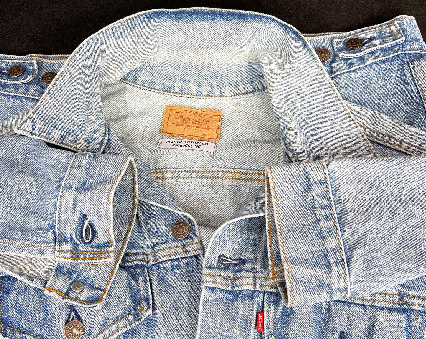 Upcycle Janis Joplin Levi's Denim Jacket Vintage USA Mens Medium Womens Large