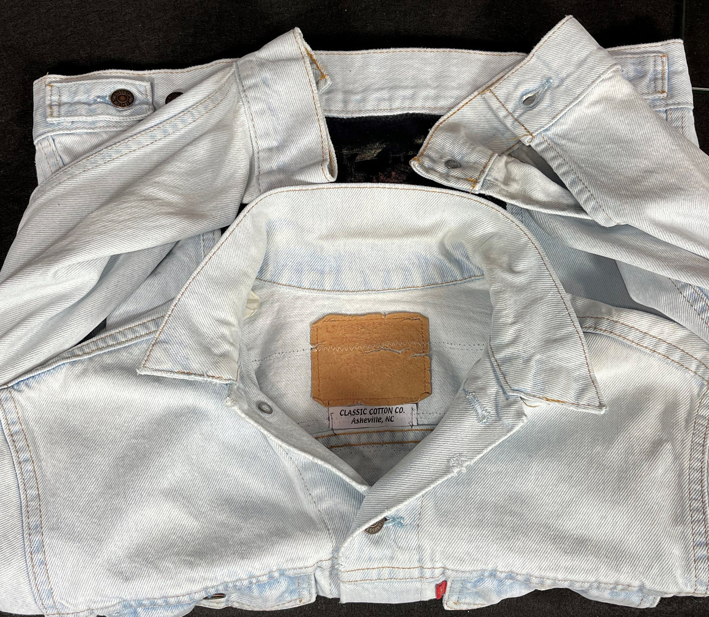 Upcycle Elton John Levis Denim Jacket Farewell Tour Mens Medium Womens Large
