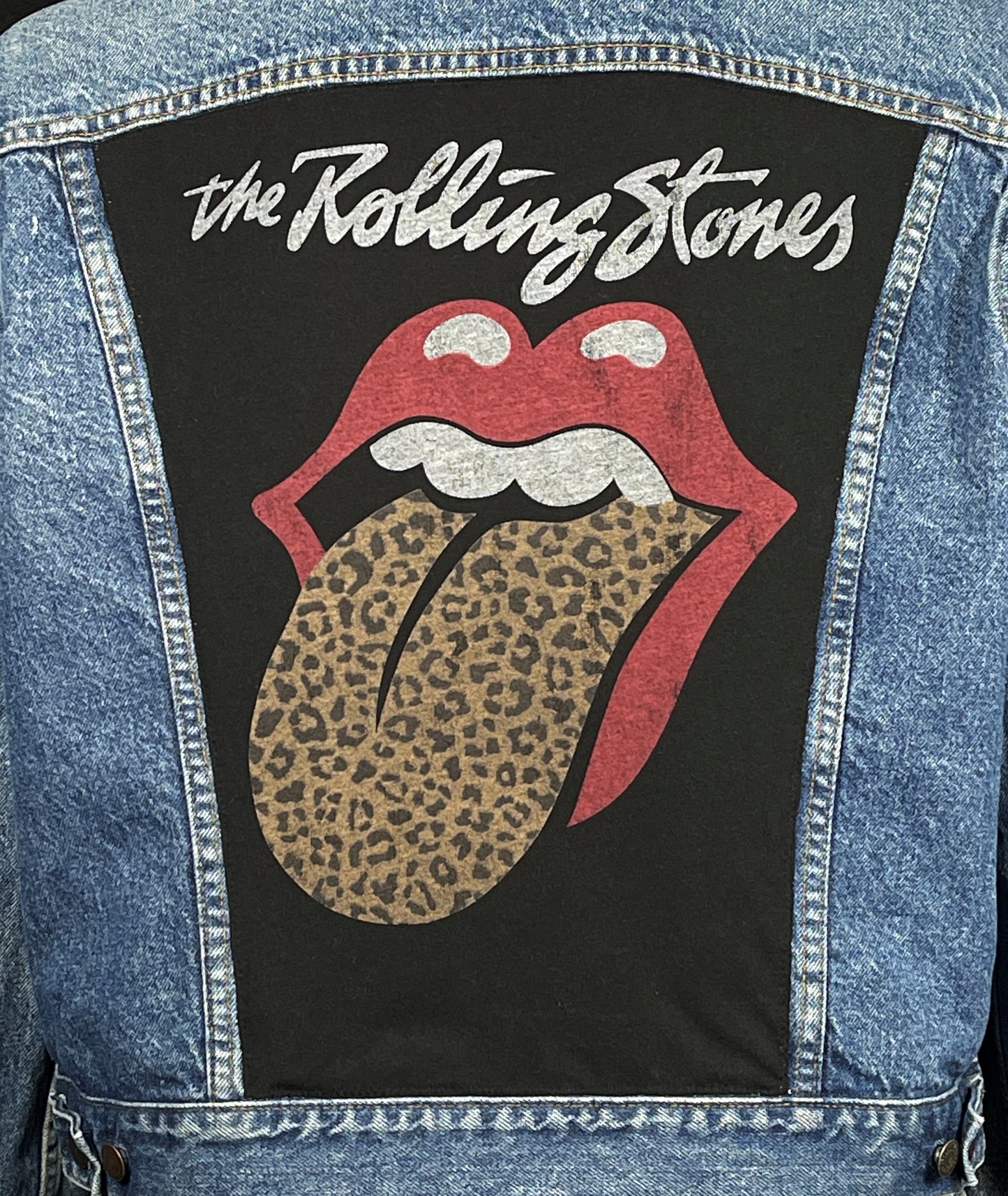 Upcycle Rolling Stones Levi's Jacket Tongue Logo Vintage USA 48 Mens Large Womens XLarge