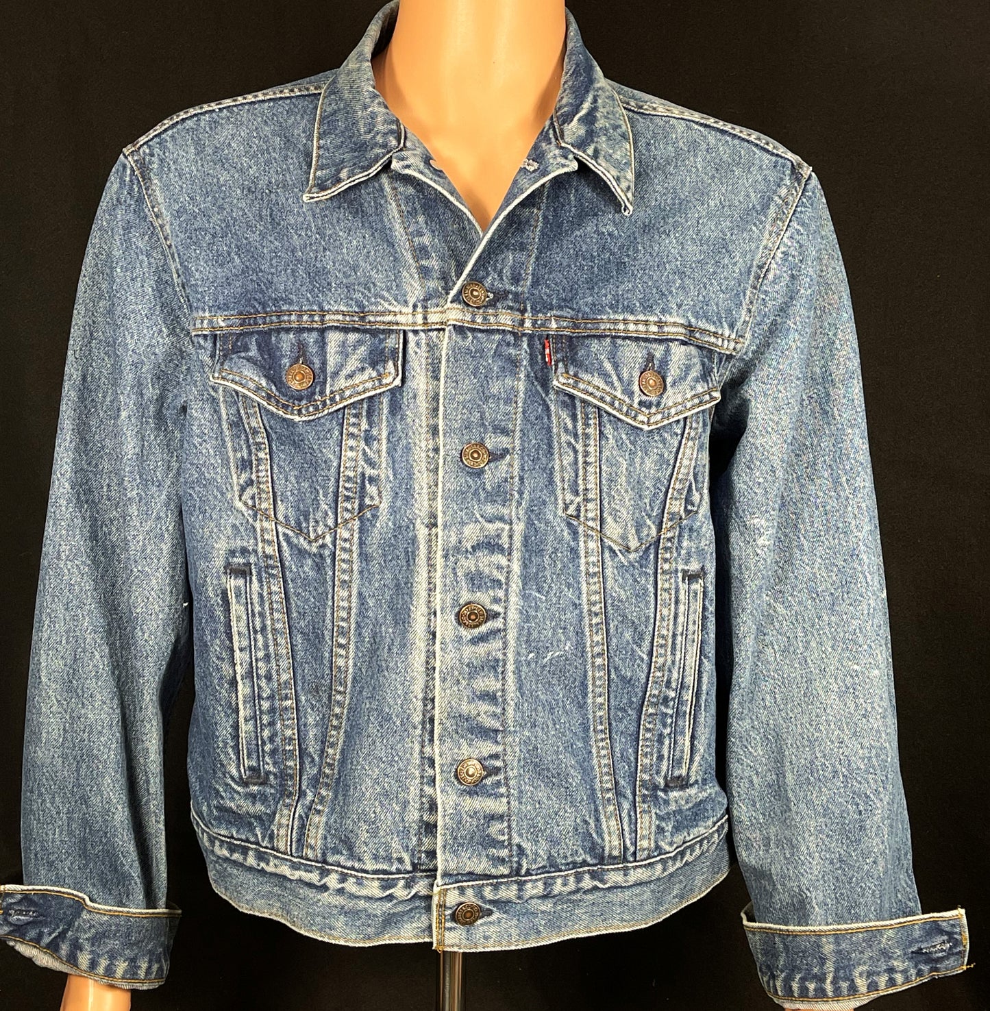 Upcycle Rolling Stones Levi's Jacket Tongue Logo Vintage USA 48 Mens Large Womens XLarge