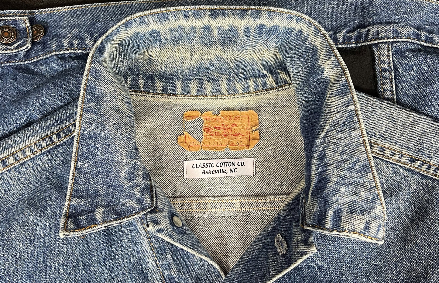 Upcycle Rolling Stones Levi's Jacket Tongue Logo Vintage USA 48 Mens Large Womens XLarge
