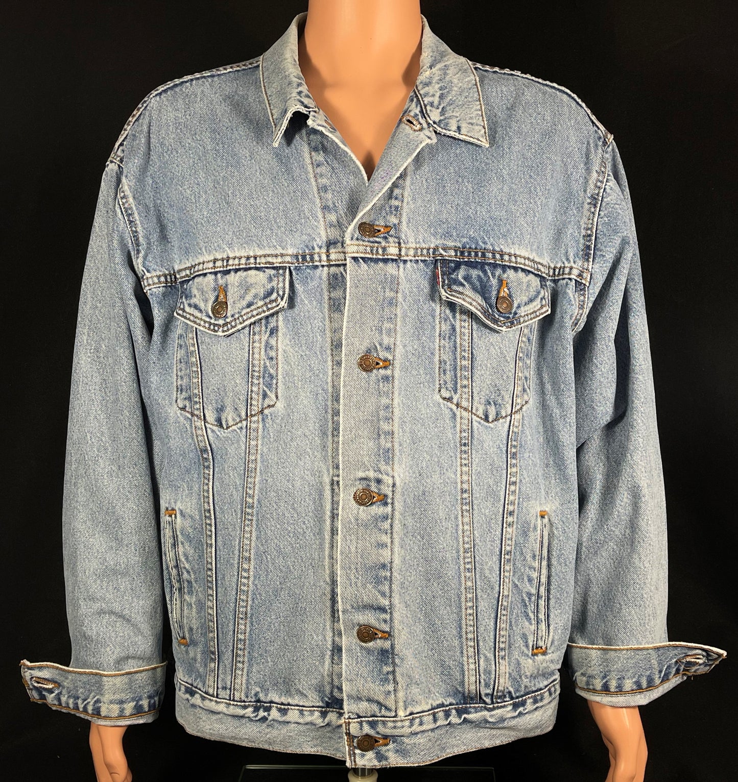 Upcycle Grateful Dead Levis Denim Jacket Steal Your Face Vintage USA Mens XLarge