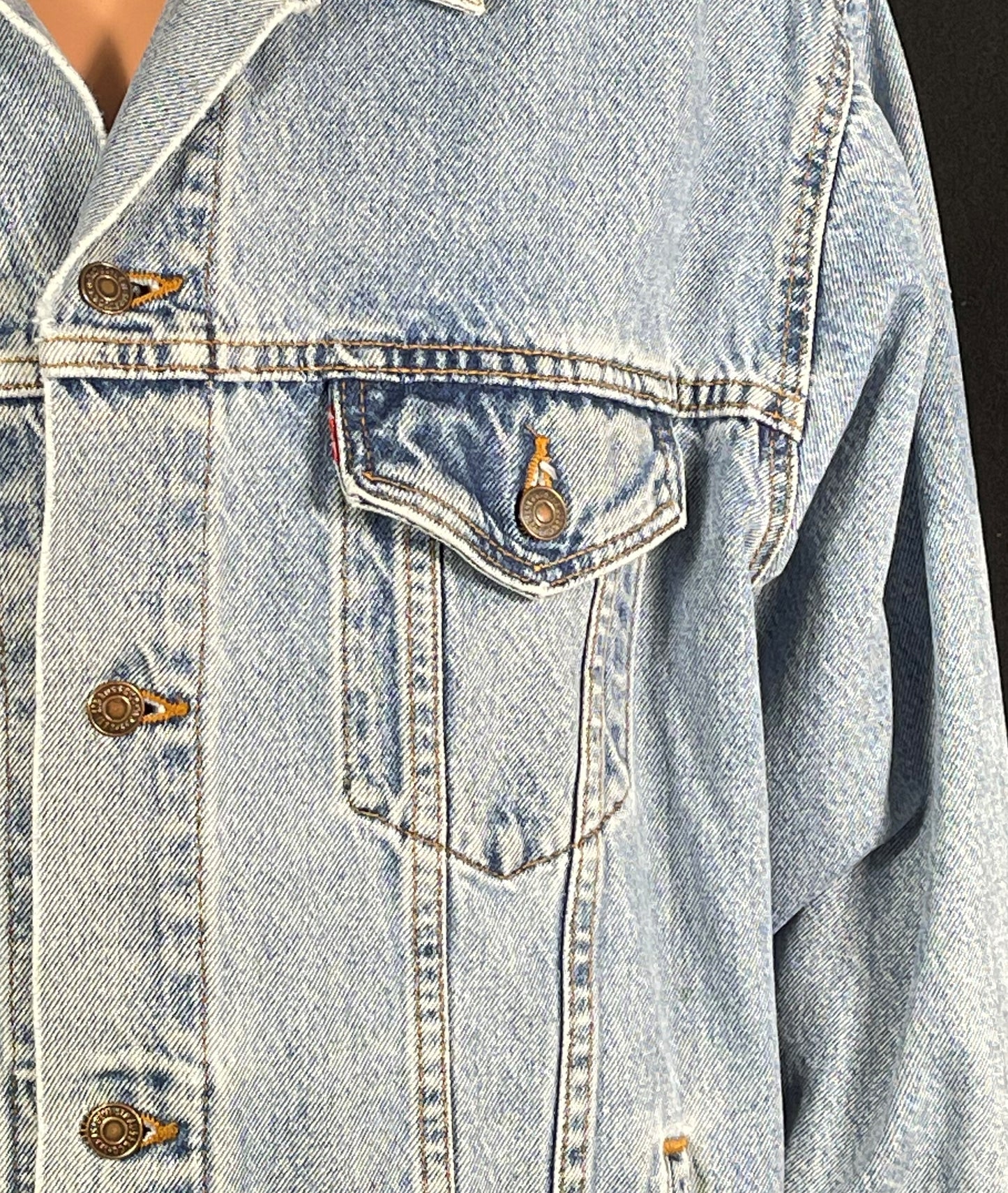 Upcycle Grateful Dead Levis Denim Jacket Steal Your Face Vintage USA Mens XLarge