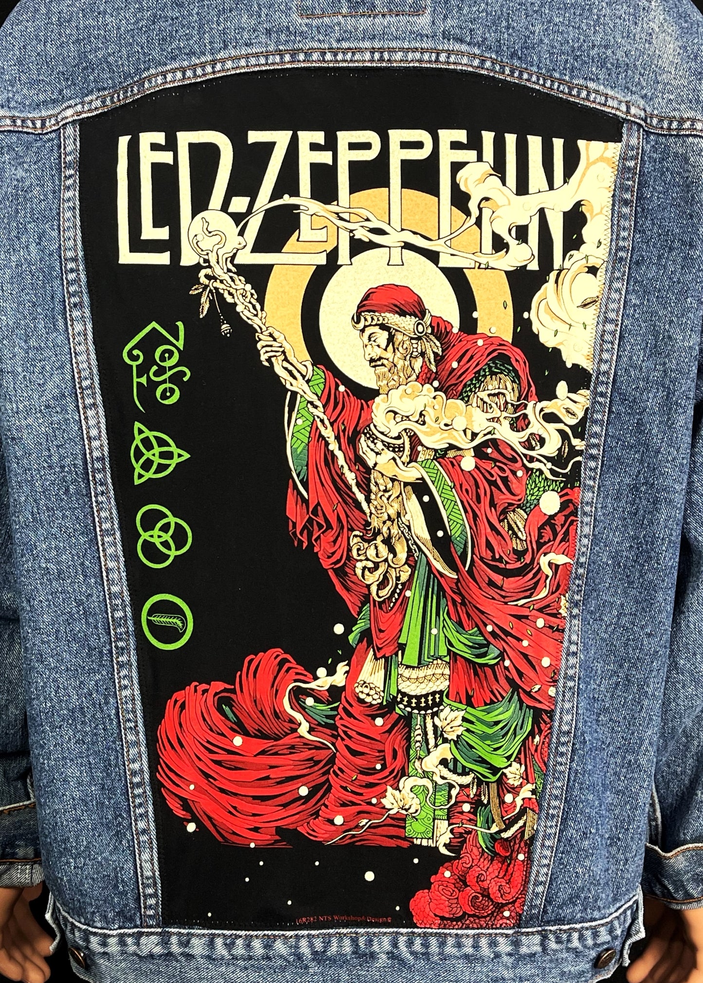 Upcycled Led Zeppelin Levis Denim Jacket Mens XLarge