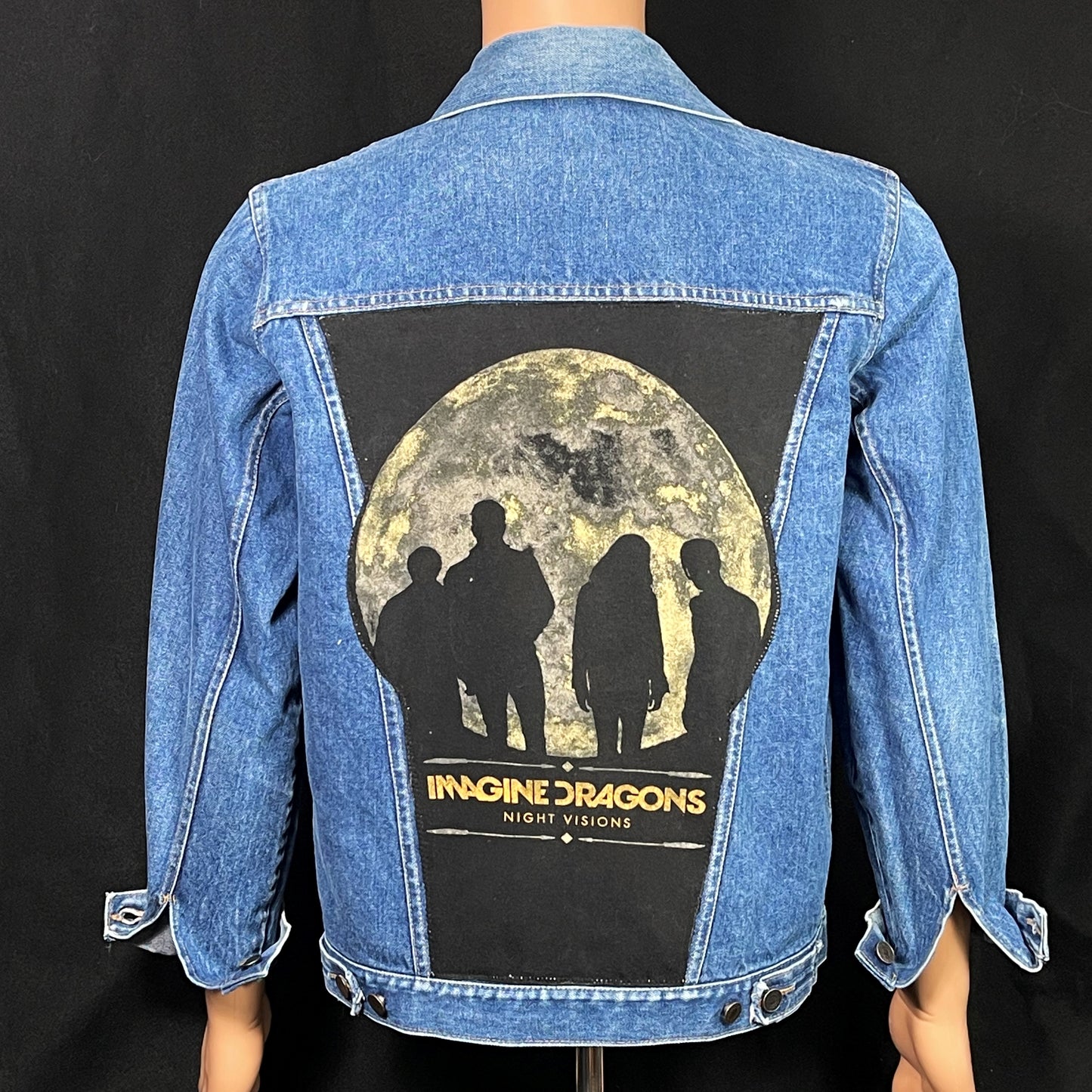 Upcycle Imagine Dragons Levi's Denim Jacket Men's Small Women's Large
