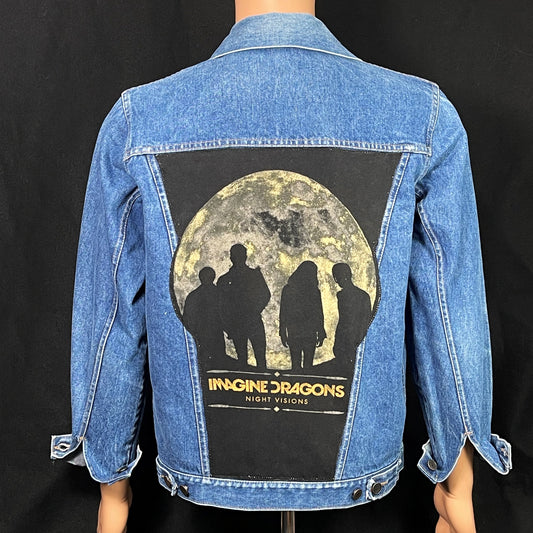 Upcycle Imagine Dragons Levi's Denim Jacket Men's Small Women's Large