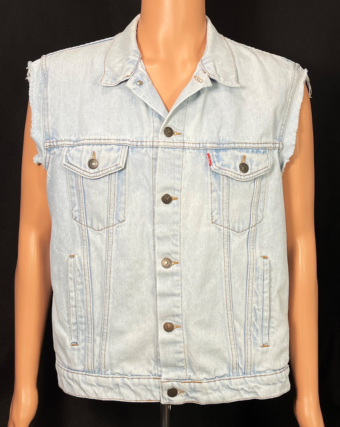 Upcycle Metallica Levi's Denim Vest Distressed Battle Jacket  Mens Large/XLarge