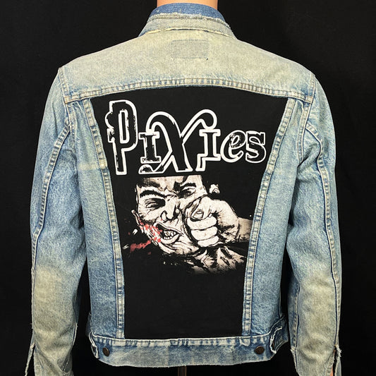 Upcycle Pixies Levis Denim Jacket Distressed Mens Medium Womens Large