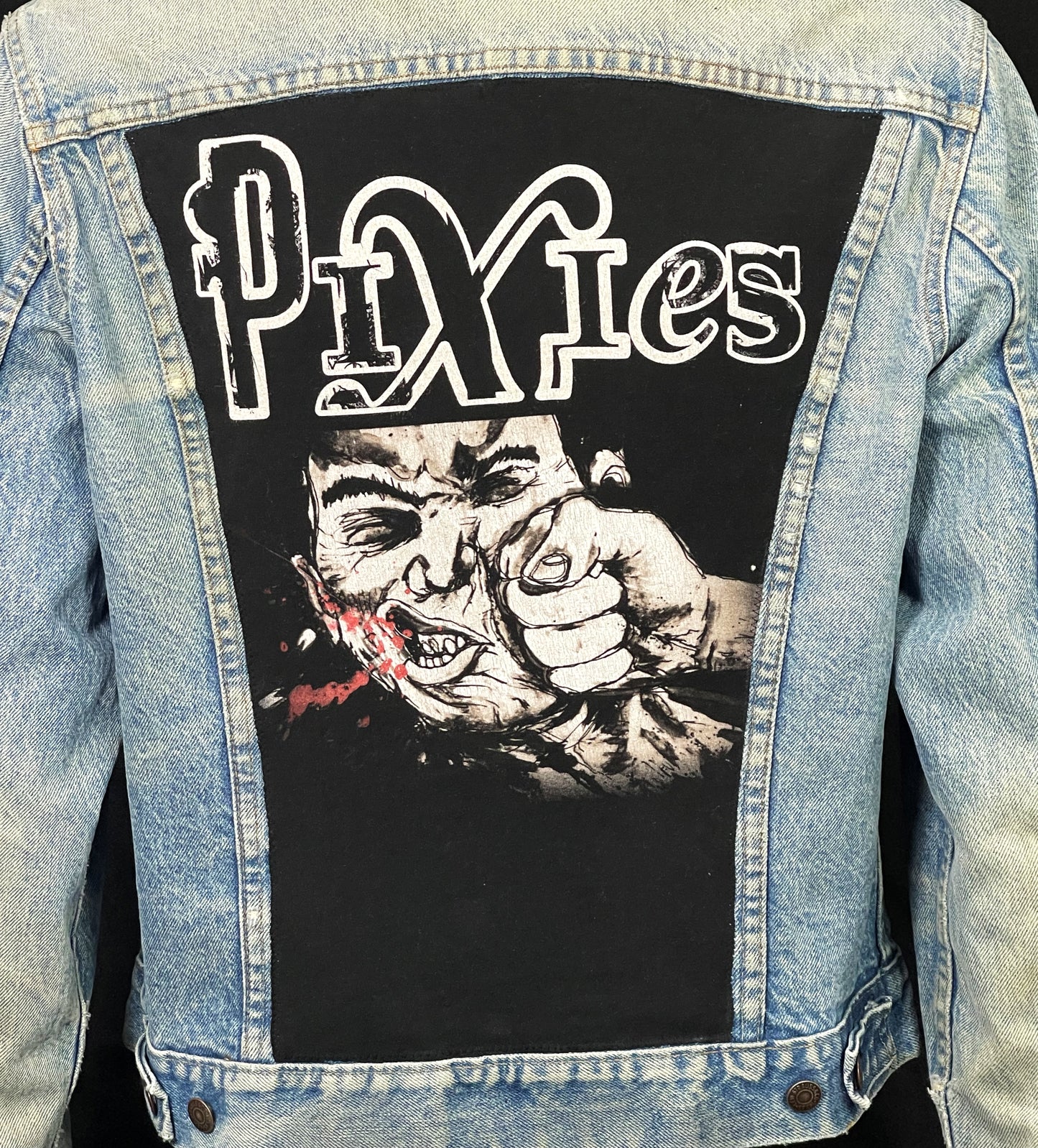 Upcycle Pixies Levis Denim Jacket Distressed Mens Medium Womens Large