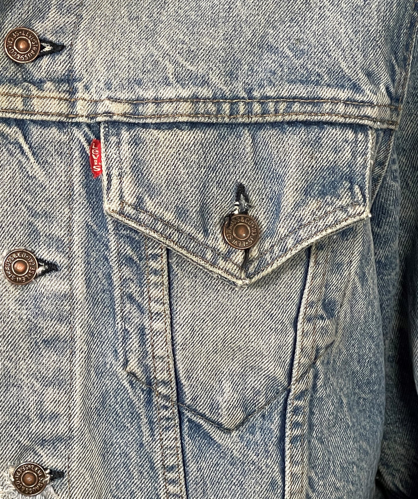 Upcycle Pixies Levis Denim Jacket Distressed Mens Medium Womens Large