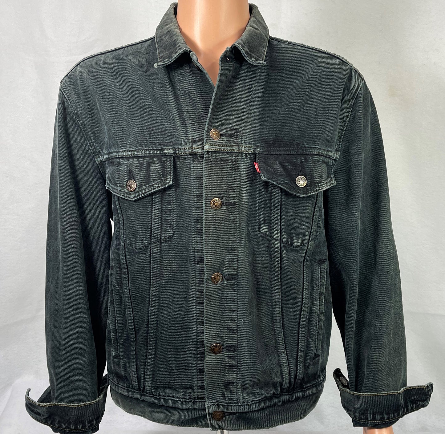 Upcycle Iron Maiden Levis Black Denim Jacket Mens Large