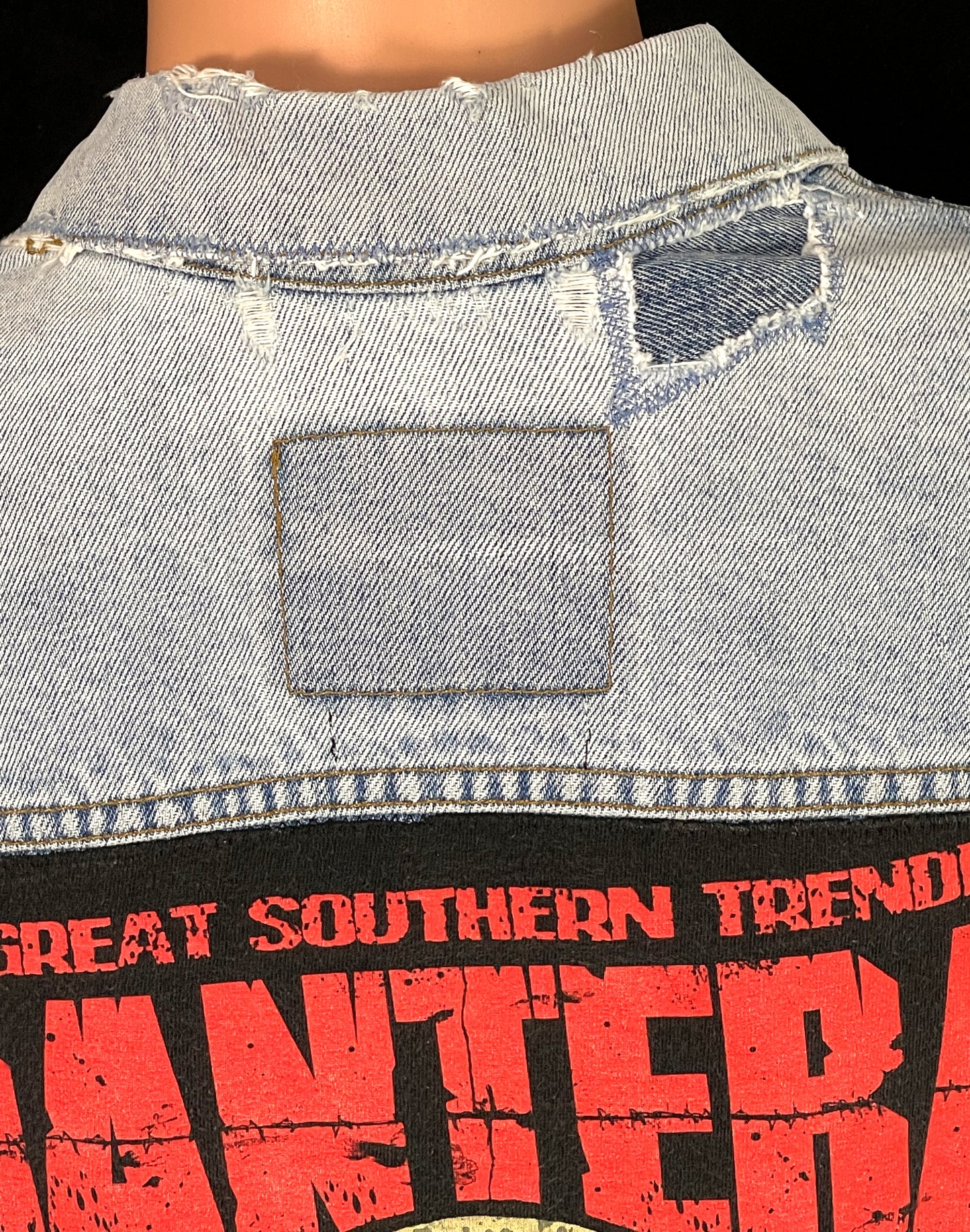 Upcycle Pantera Levis Denim Jacket Mens XLarge