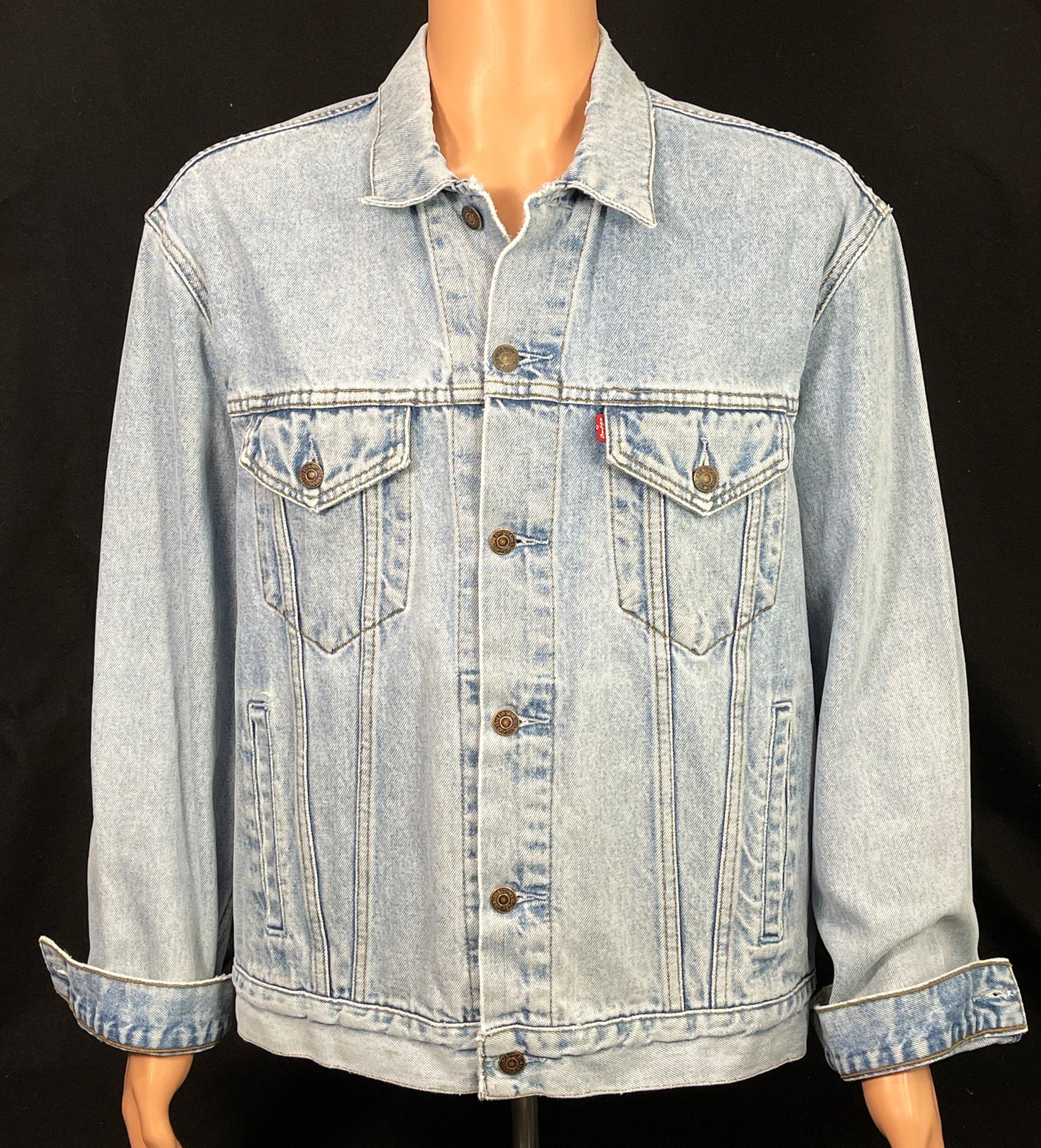 Upcycle Pantera Levis Denim Jacket Mens XLarge