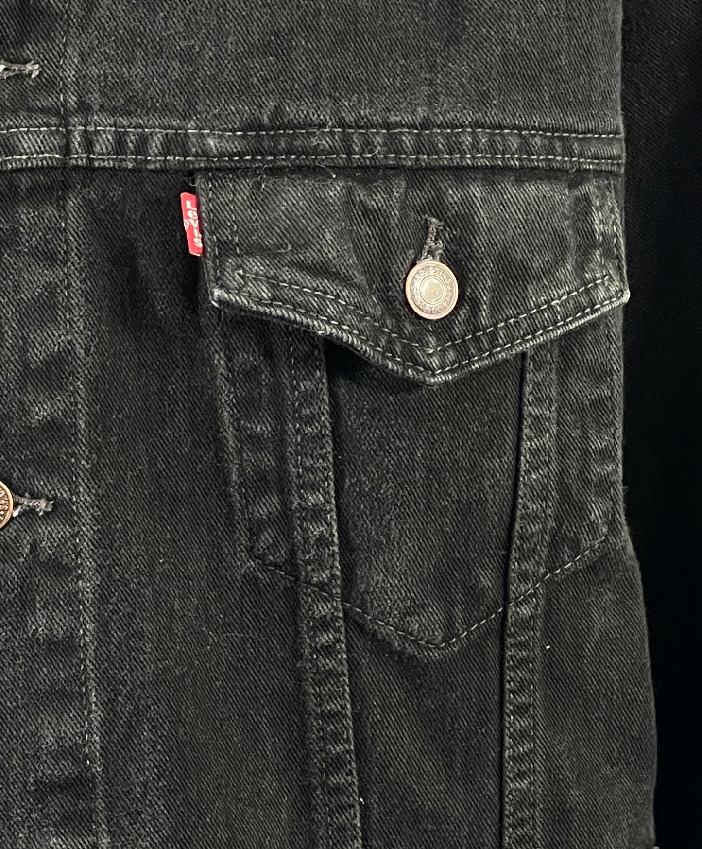 Upcycle Metallica Levi's Black Denim Jacket Vintage Mens XLarge
