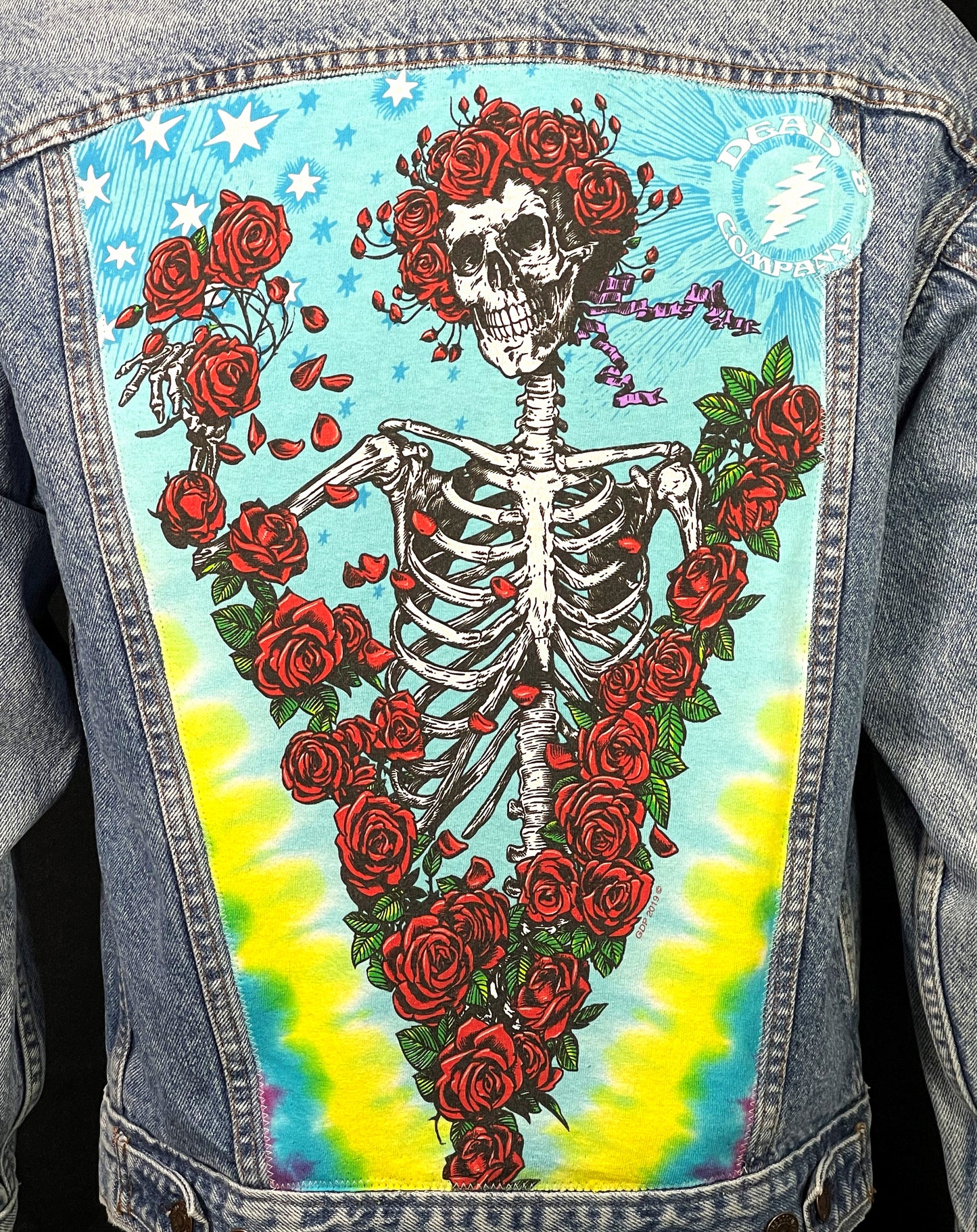 Upcycle Grateful Dead & Company Levis Denim Jacket Bertha Vintage USA Mens Small Womens Medium