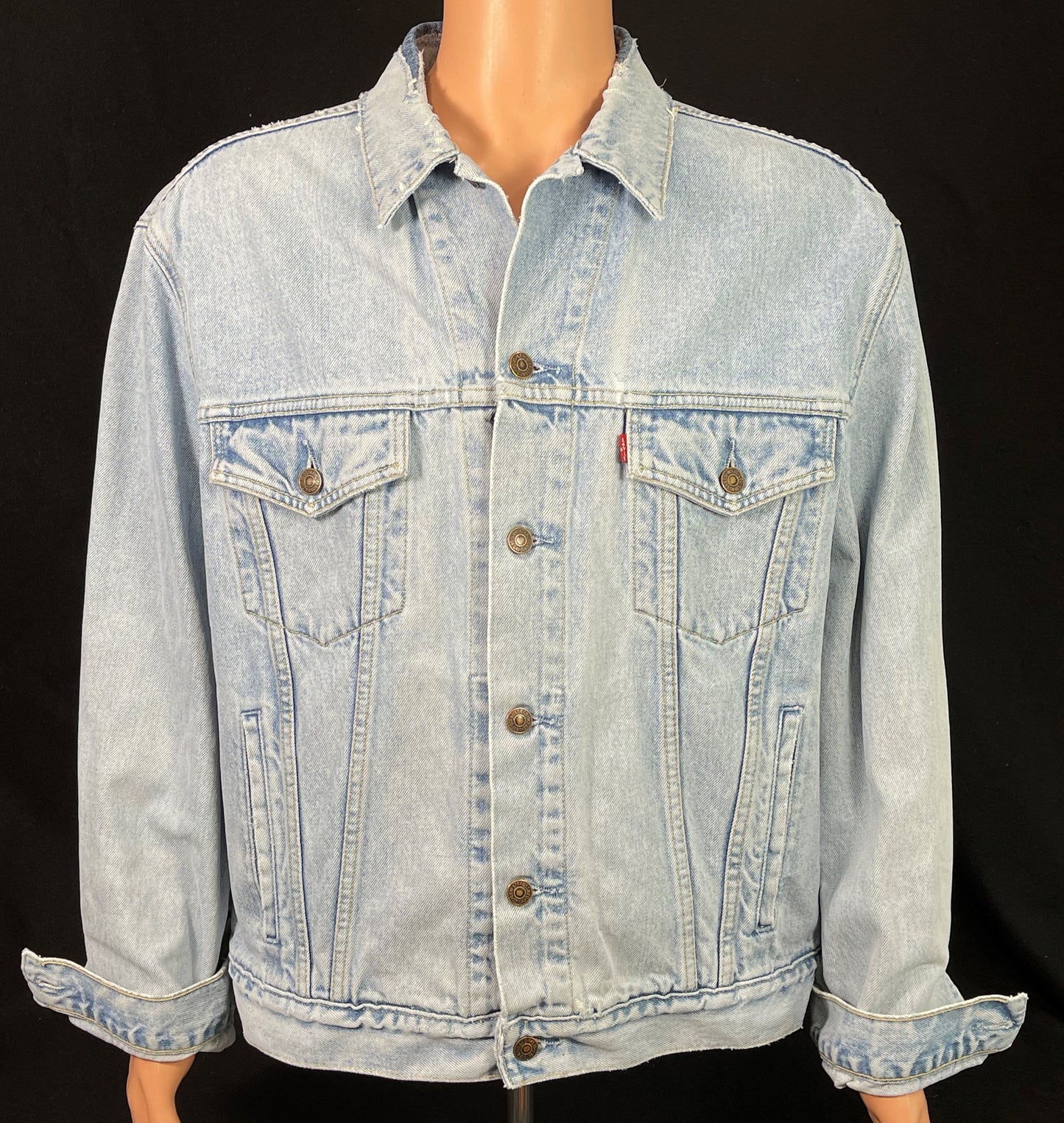 Upcycle Metallica Levi's Denim Jacket Pushead Distressed Mens XLarge