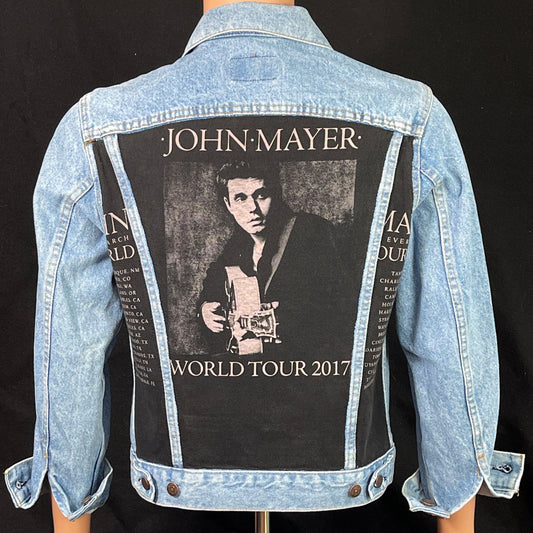 Upcycle John Mayer Levis Denim Jacket World Tour 2017 Vintage USA 38R  2017 tour Mens Small