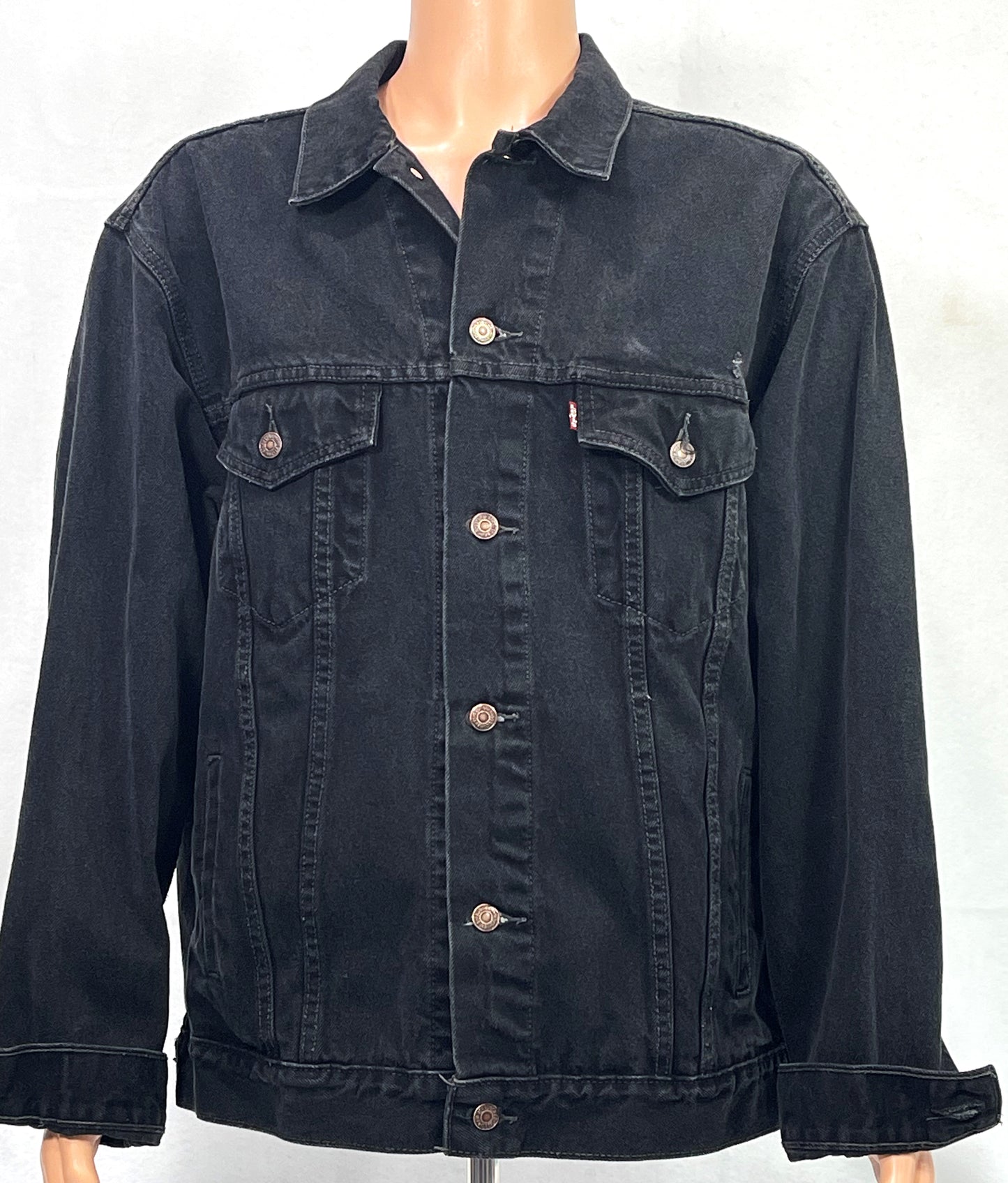 Upcycle Black Sabbath Levis Black Denim Jacket Mens XLarge