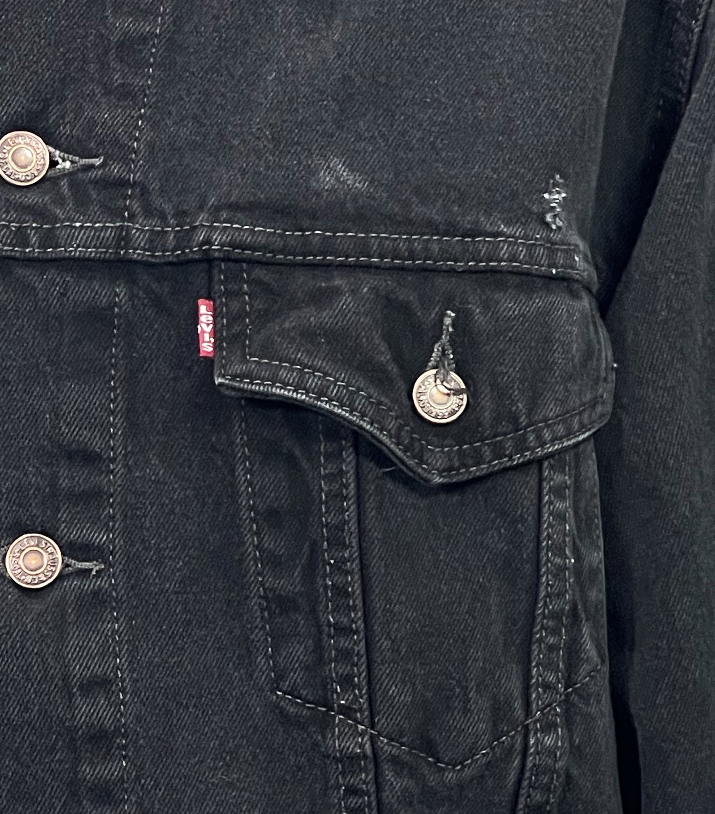 Upcycle Black Sabbath Levis Black Denim Jacket Mens XLarge
