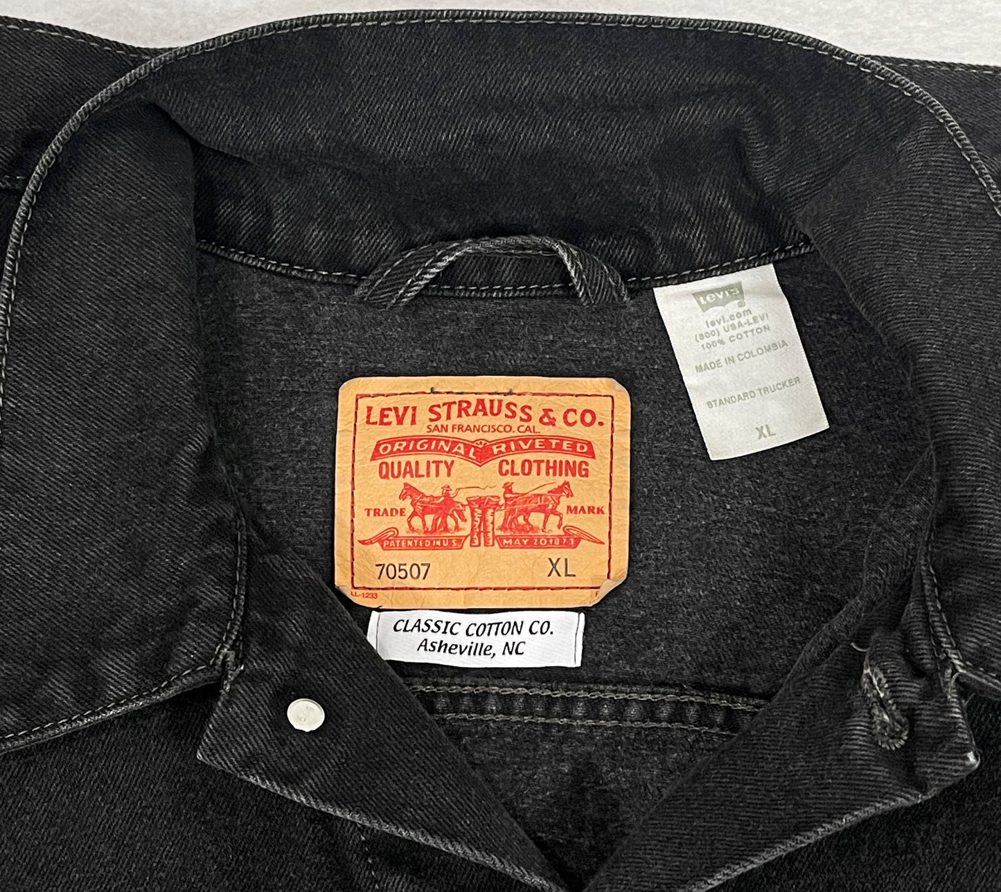 Upcycle Black Sabbath Levis Black Denim Jacket Mens XLarge