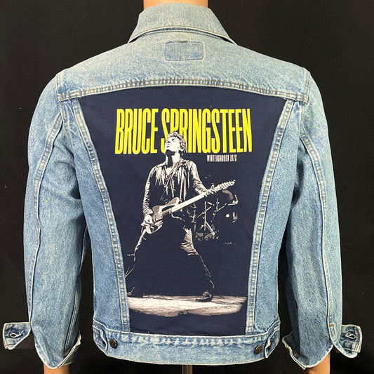 Upcycle Bruce Springsteen Levi's Denim Jacket Vintage USA 40R Mens Small Womens Medium