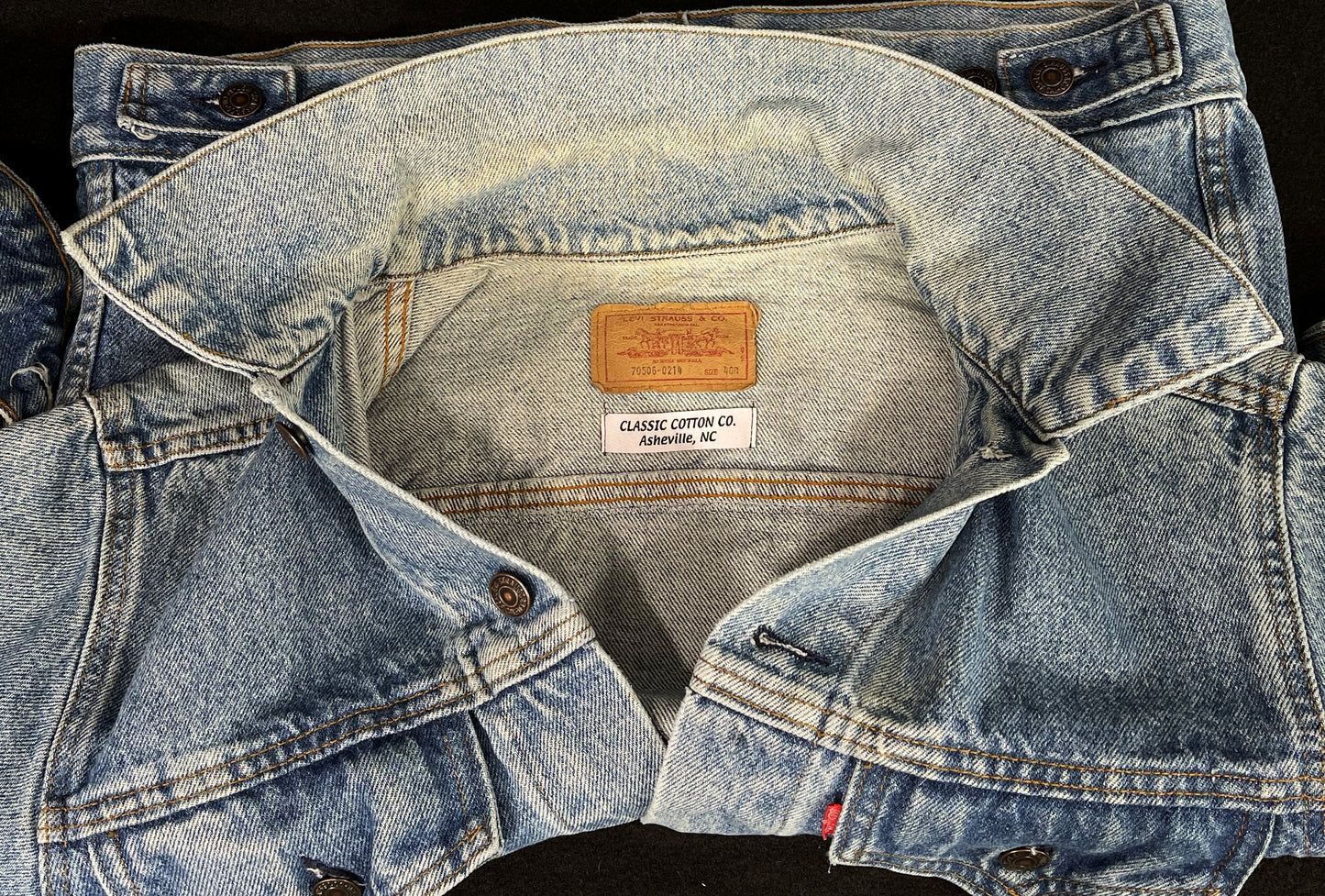 Upcycle Bruce Springsteen Levi's Denim Jacket Vintage USA 40R Mens Small Womens Medium