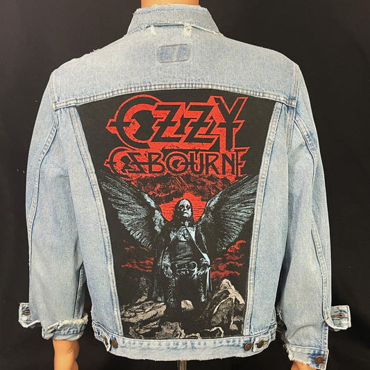 Upcycle Ozzy Osbourne Levis Denim Jacket Men's Medium Womens Large