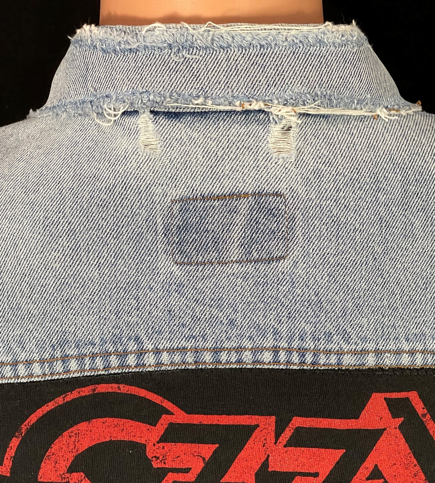 Upcycle Ozzy Osbourne Levis Denim Jacket Men's Medium Womens Large
