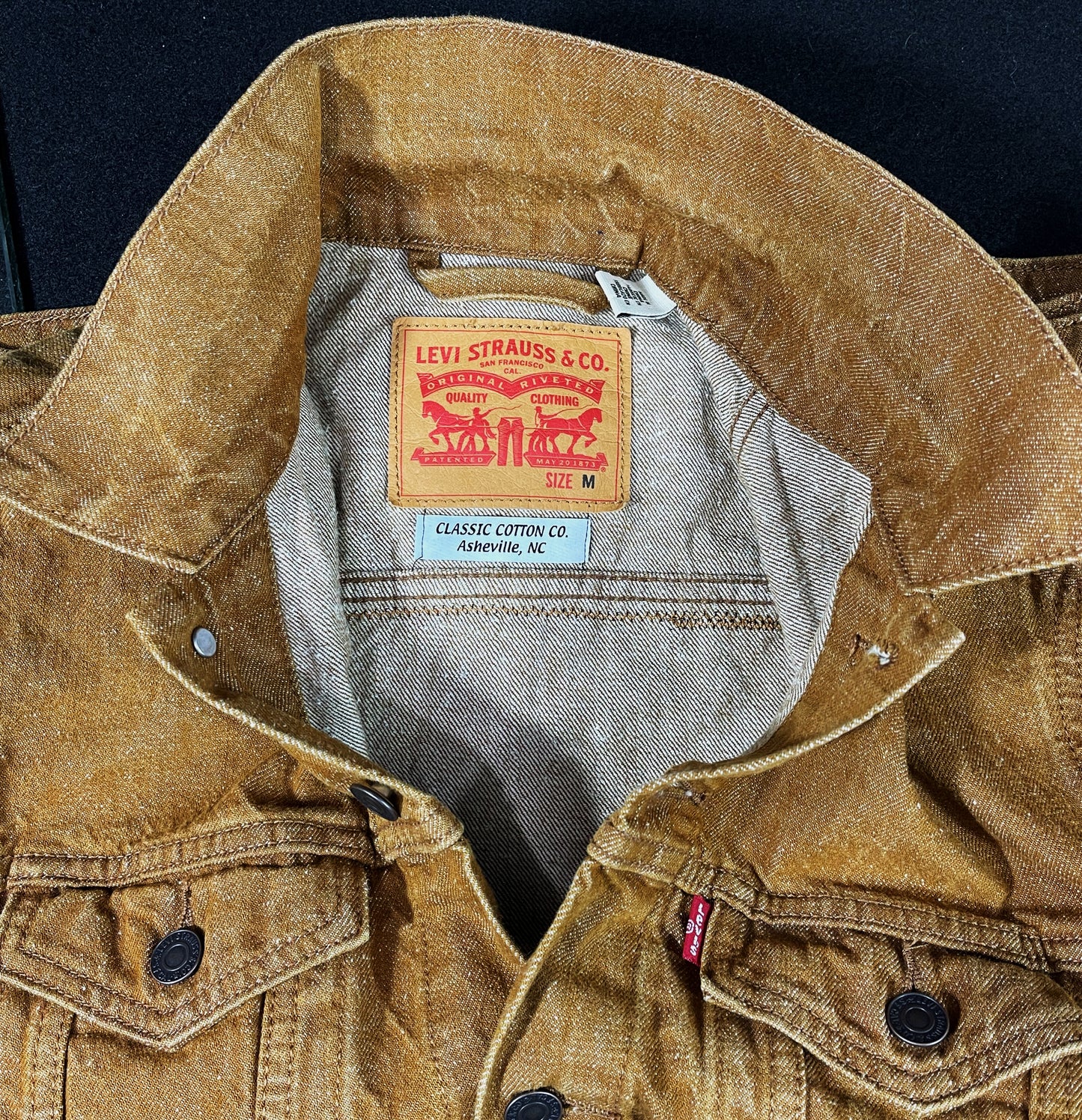 Upcycle Grateful Dead Levis Brown Denim Jacket Spring Tour 90 Men's Medium Women's Large