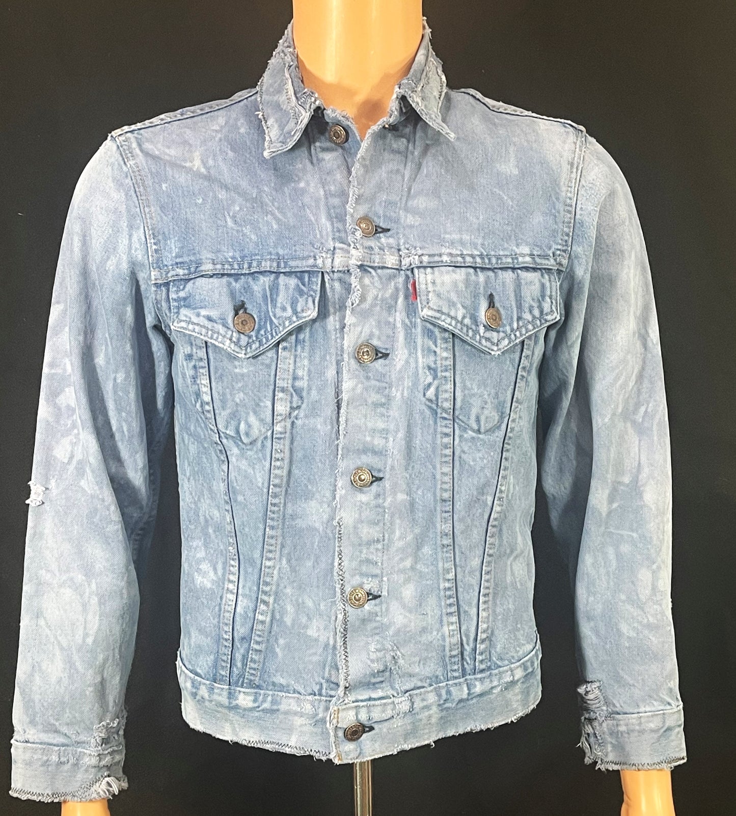 Upcycle Metallica Levi's Denim Jacket Distressed Mens Small Womens Medium