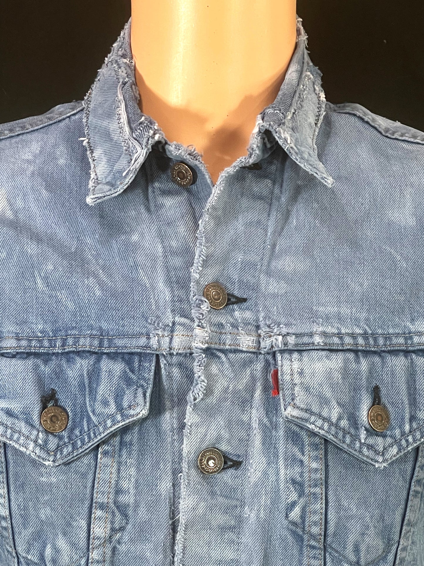 Upcycle Metallica Levi's Denim Jacket Distressed Mens Small Womens Medium