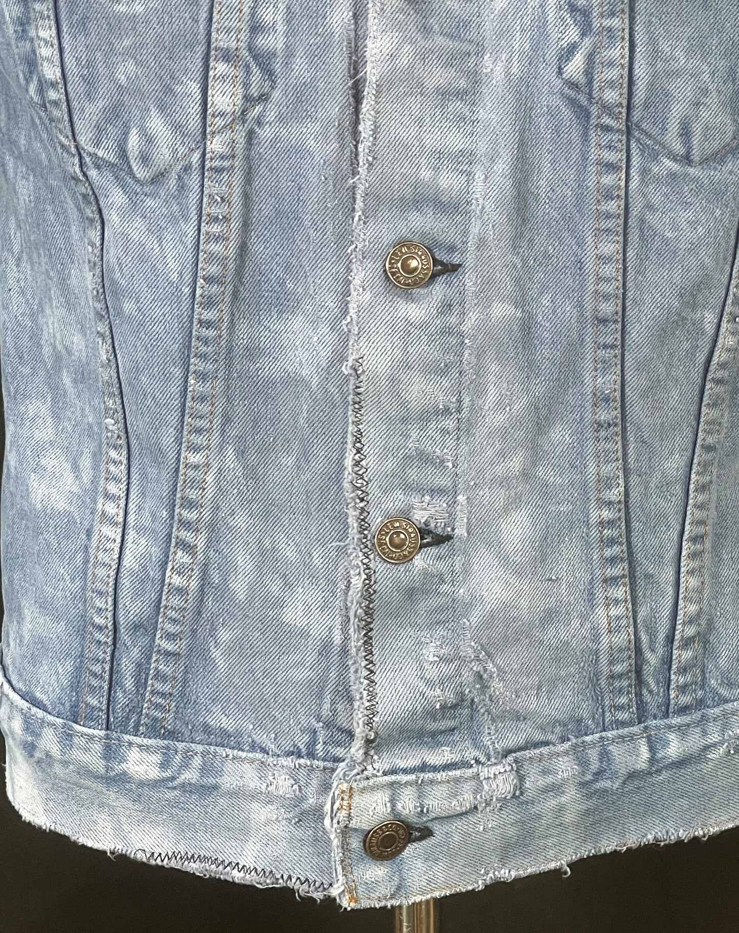 Upcycle Metallica Levi's Denim Jacket Distressed Mens Small Womens Medium